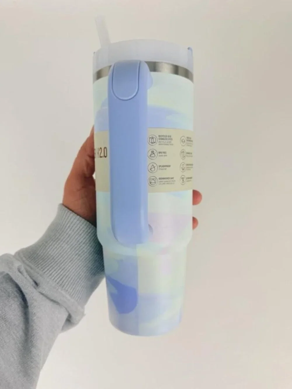 Stanley Quencher 40oz Tumbler Cool Serene Brushstrokes, New in Box - Picture 2 of 8